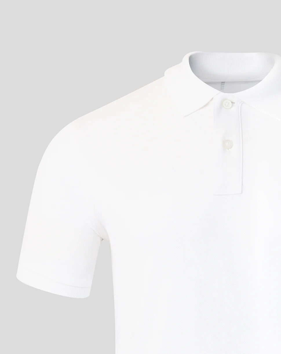 Adults 26/27 Essentials Crest Short Sleeve Polo - White - Image 3