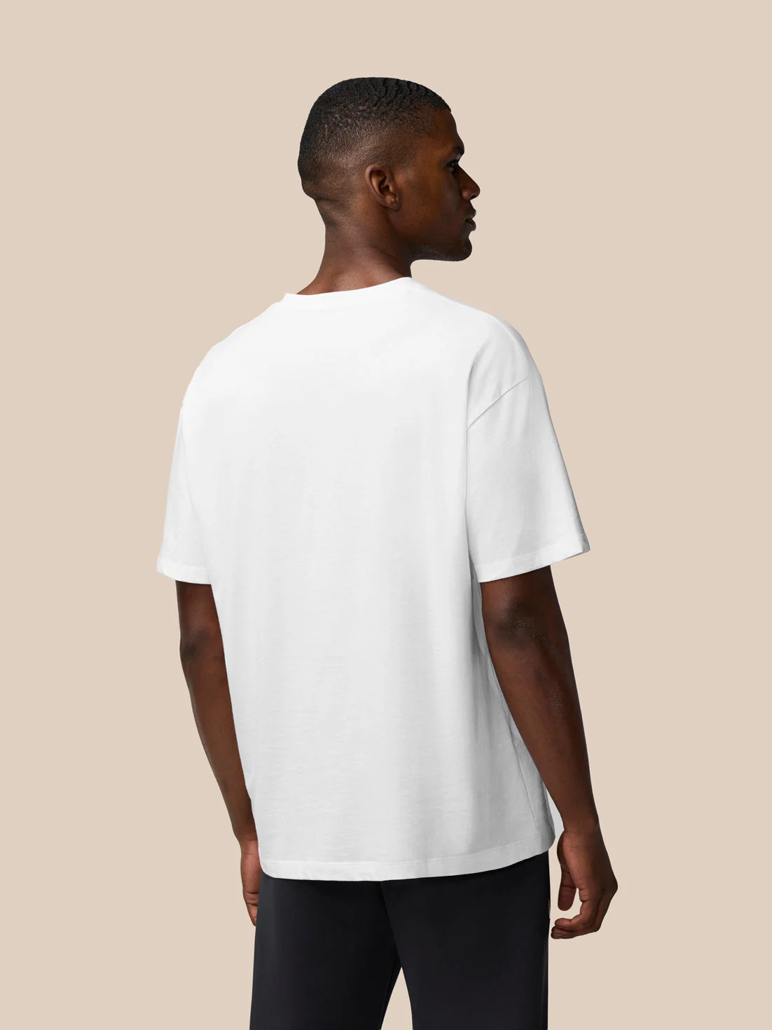Flex Cotton T-Shirt- White/Black - Image 3