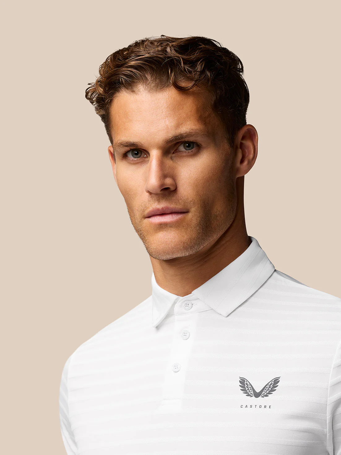 Golf Pinnacle Pique Stripe Polo - White - Image 3
