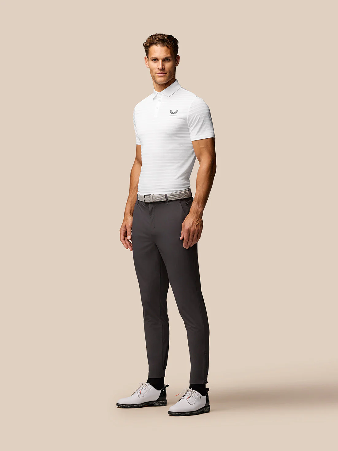 Golf Pinnacle Pique Stripe Polo - White - Image 6