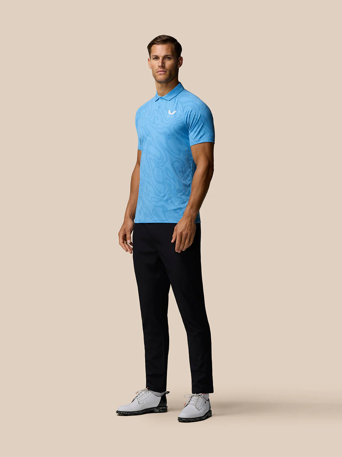 Golf Club Glow Printed Polo - Cool Blue/White - Image 2