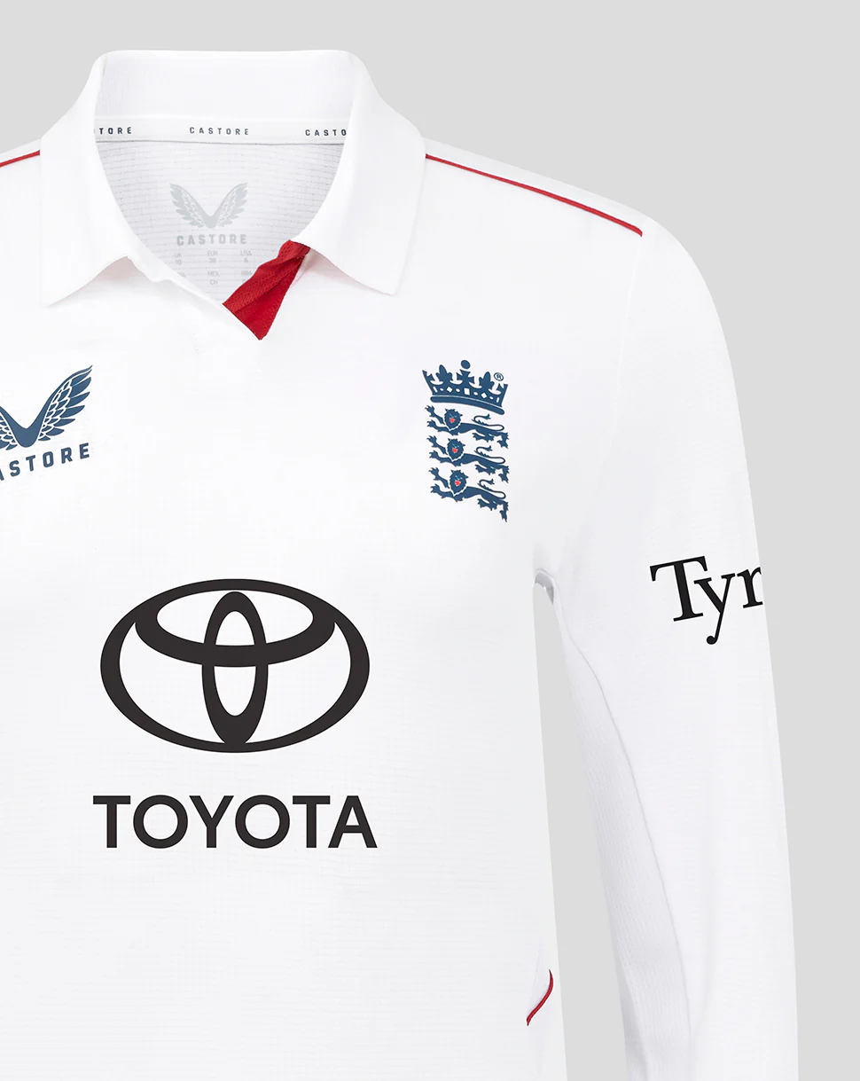 Womens 26/27 England Cricket Test Pro Long Sleeve Shirt - White - Image 4